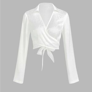 Elegant White Wrap Top